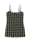 YANYAN KNITS 25 Spring/Summer ARGYLE Suspender Mini Dress YYK-YYW25-0301-HB Black and White